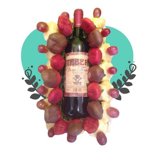 Canasta de Frutas y Vino
